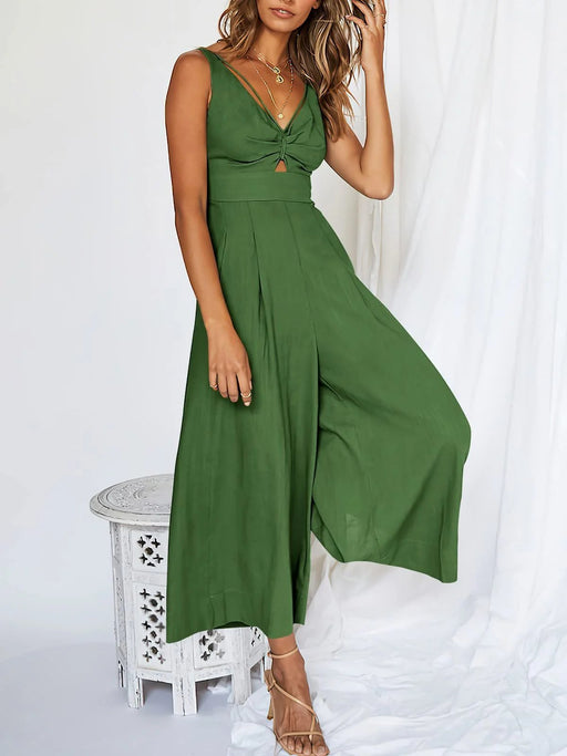 2024 New V Neck Cutout Wide Leg Jumpsuits(❤️Buy 2 Free Shipping❤️)