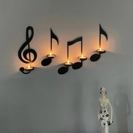 Candlestick with music notes