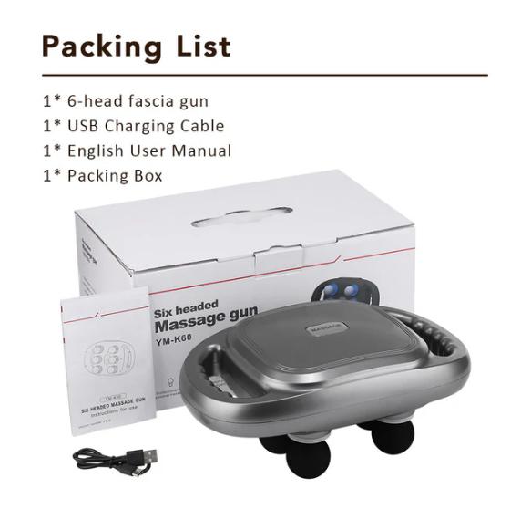🏆✨New six-head Fascia Gun deep muscle tissue massager