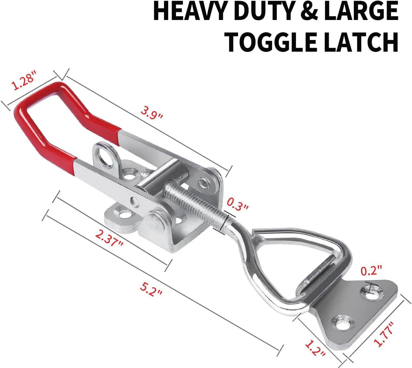 🔒 3 Sizes Heavy-Duty Adjustable Toggle Latch Clamps | Rustproof Pull Latches With Lock Hole