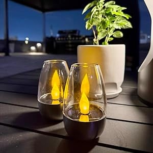 Solar Power Tea Lights Outdoor Flameless Flicker with Dusk to Dawn Sensor