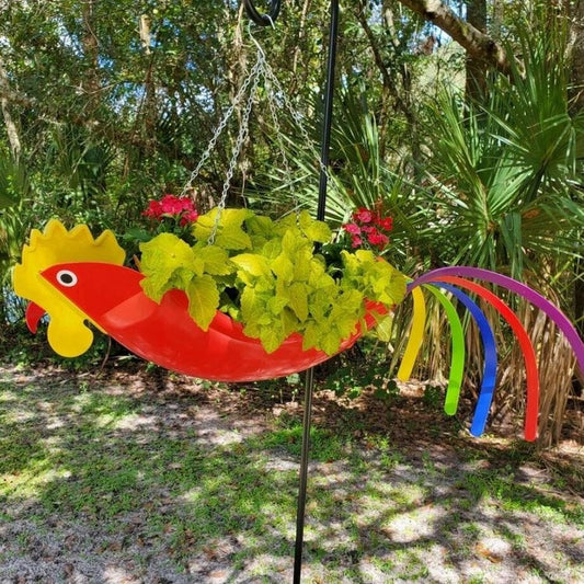 🦩Colorful bird hanging planter