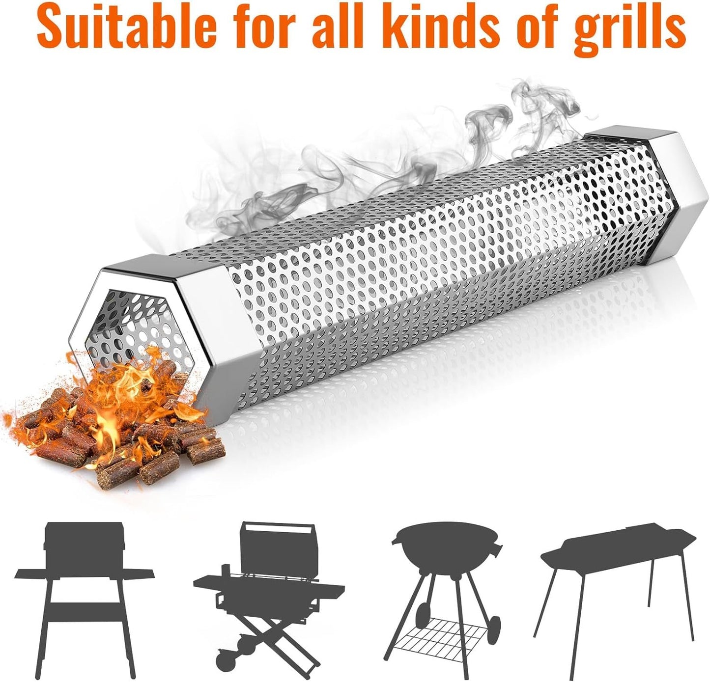 🔥12" Pellet Smoker Tube for All Grill or Smoker