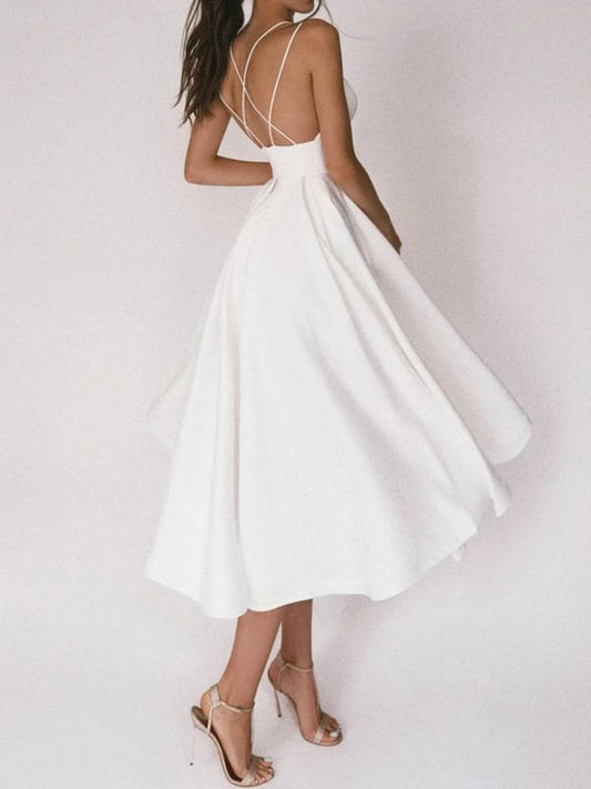 50% OFF! Elegant Strappy V-Neck Dress