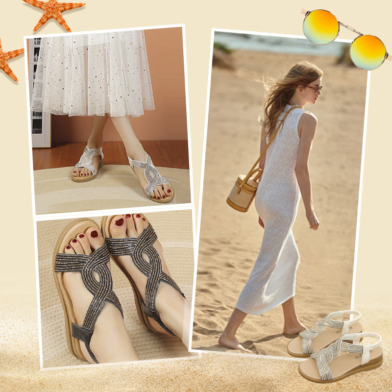 ⏳Luxury Rhinestone Sandals with Anti-skid Soft Sole