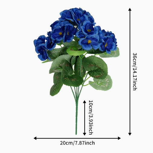 🌸 Lush, UV-Resistant Artificial Geraniums – Real Look, No Maintenance! 🌞🏡