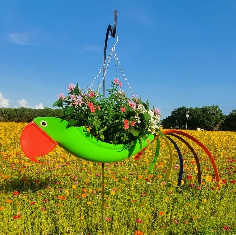 🦩Colorful bird hanging planter