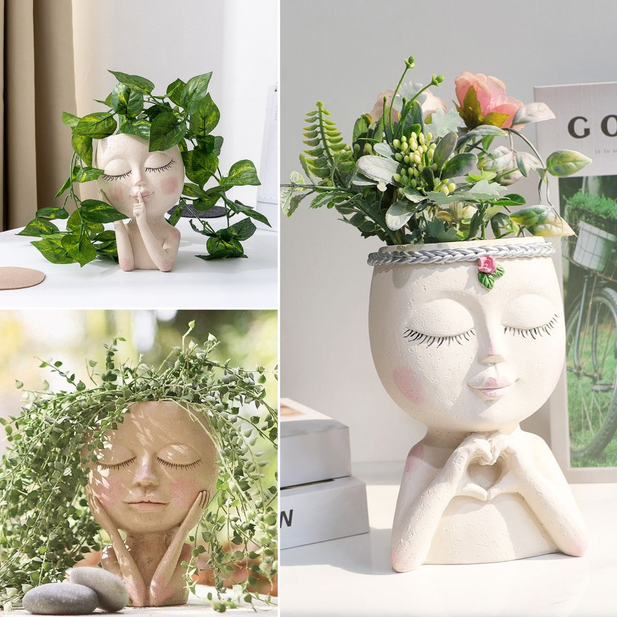 💝2024 HOT SALE-Girl Face Head Planter