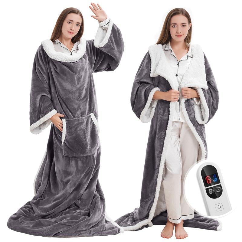 🔥Christmas Early Discount 49% Off✨Electric Wearable Heated Blanket with Foot Pocket🧣