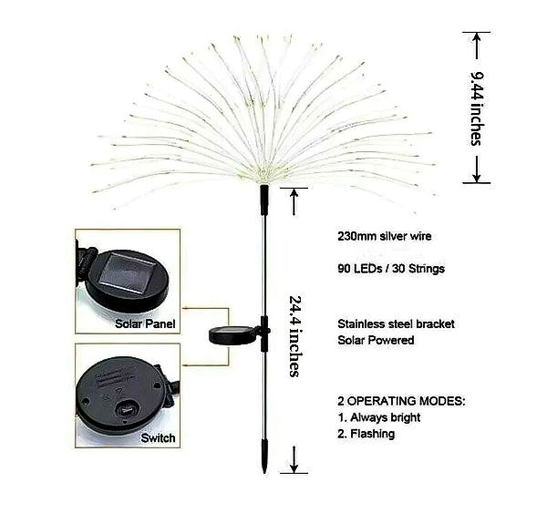 ð¢ð¢BIG SALE-BUT 2 GET 1 FREE !â°â°Waterproof Solar Garden Fireworks Lamp