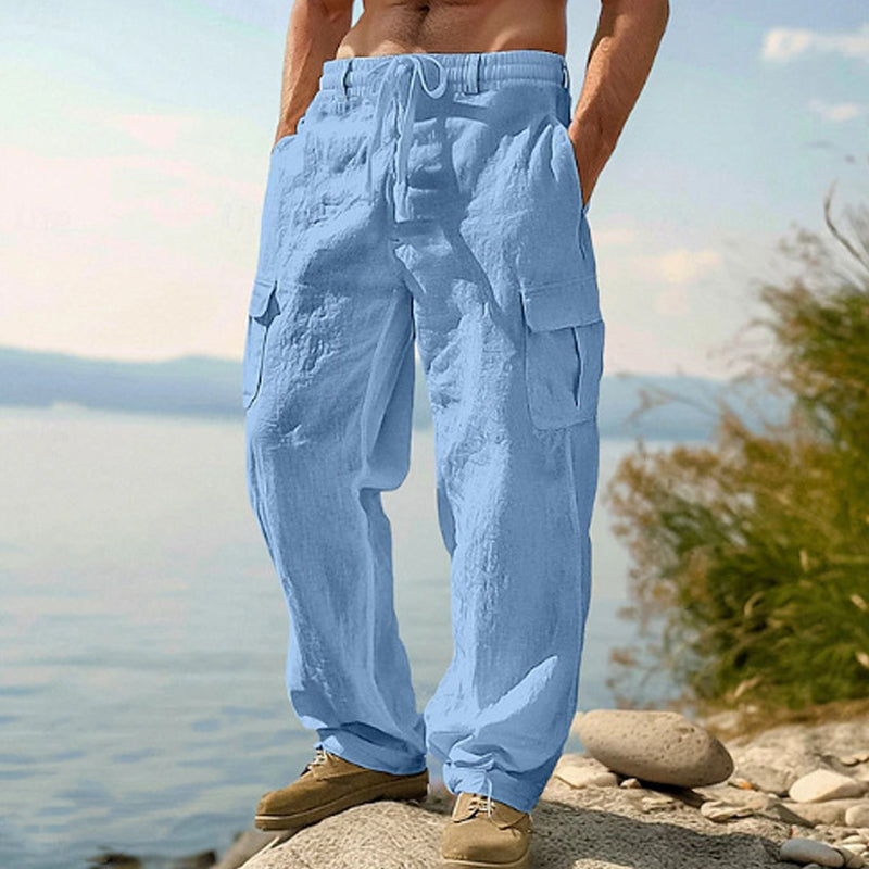 ๐๐ฟMen's Cotton Linen Cargo Pants