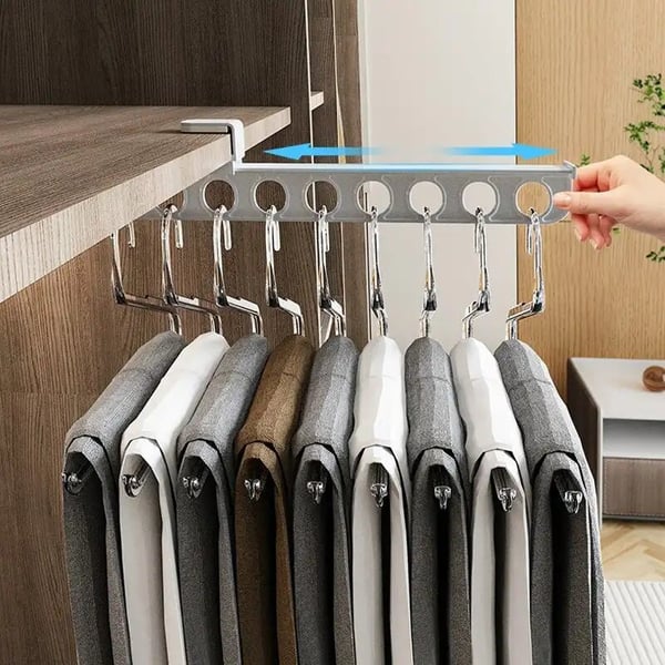 Intelligent pull-out slide trouser rack: a new solution for space utilization in the closet -BUY 1 GET 5 Goose Shaped HangersFREE