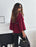 Elegant Solid Color Belted Wool Cape Jacket