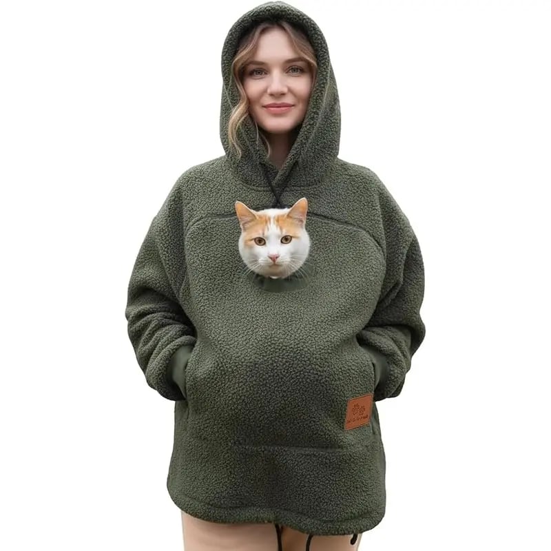 💥🐱Pet-Walking Essential - Hoodie With Built-In Pet Pouch, Hands-Free Convenience✨