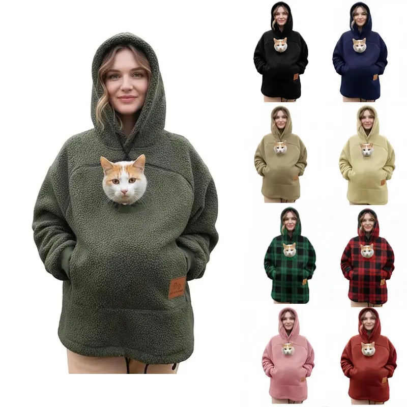 💥🐱Pet-Walking Essential - Hoodie With Built-In Pet Pouch, Hands-Free Convenience✨