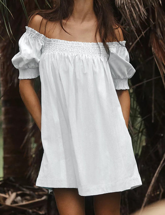 Women's Summer A-Line Mini Dress With Pockets