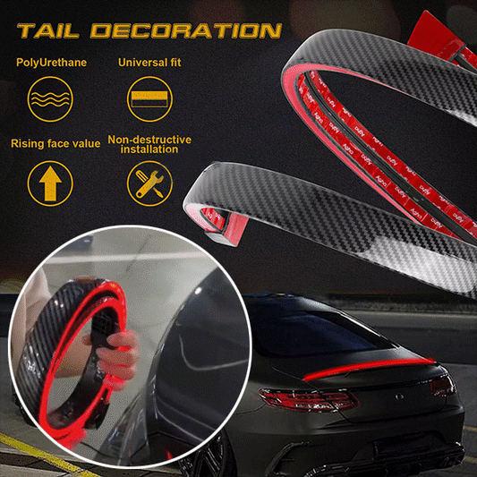 Carbon Fiber Style LED Tail Brake Light Bar Rear Wing Lip Spoiler Trim Universal