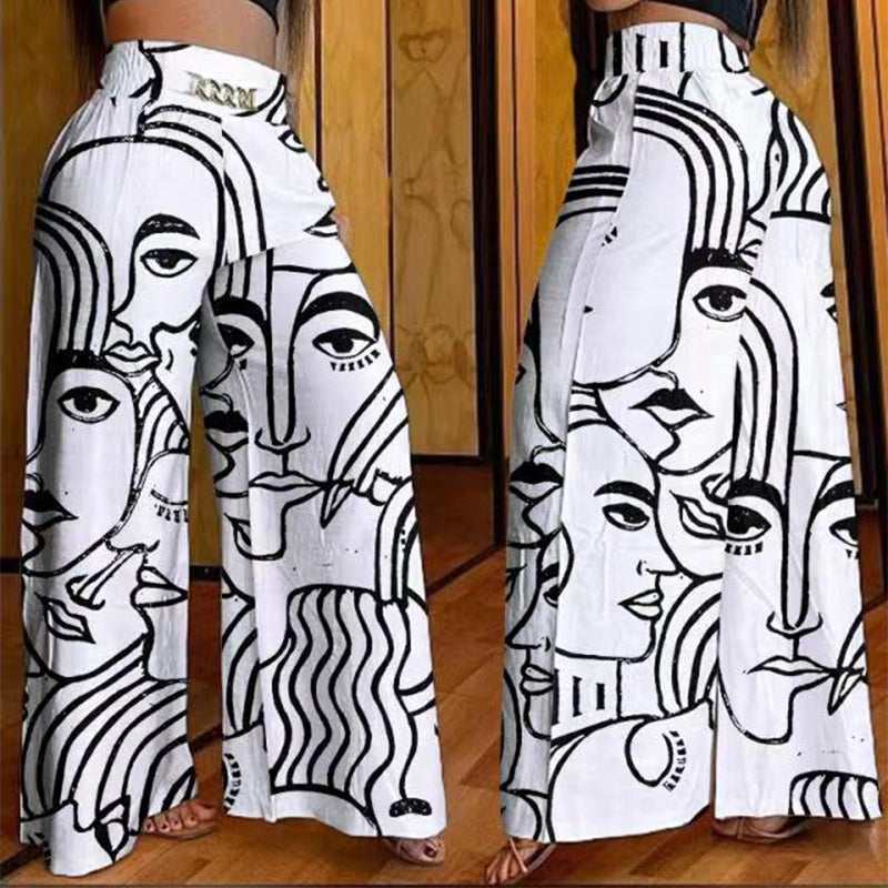 50% off Women's Solid-Color High-Waisted Wide-Leg Pants