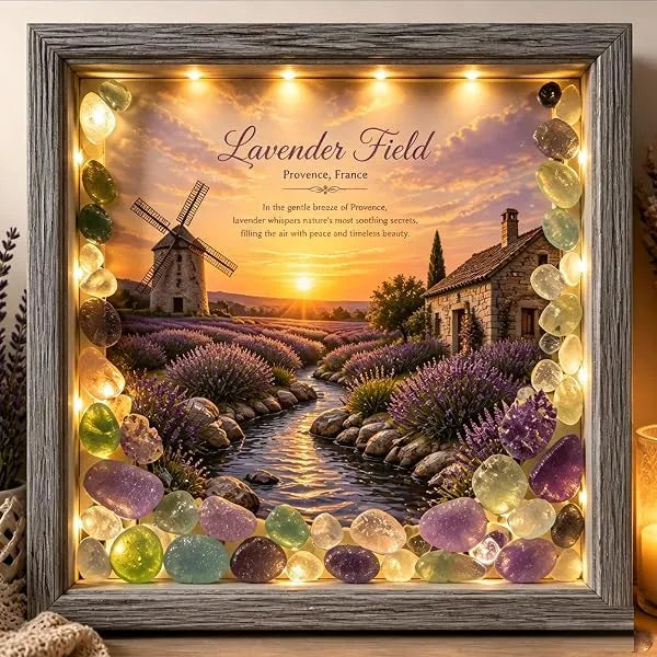 💡Handcrafted: 3D Coastal Lighthouse & Sea Glass Shadow Box Night Light