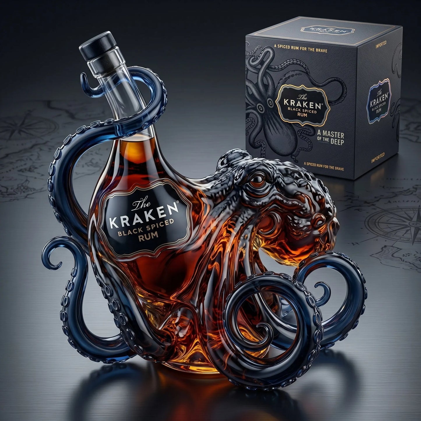 Black Spiced Rum 3D Sculpted Octopus Collector's Edition Bottle