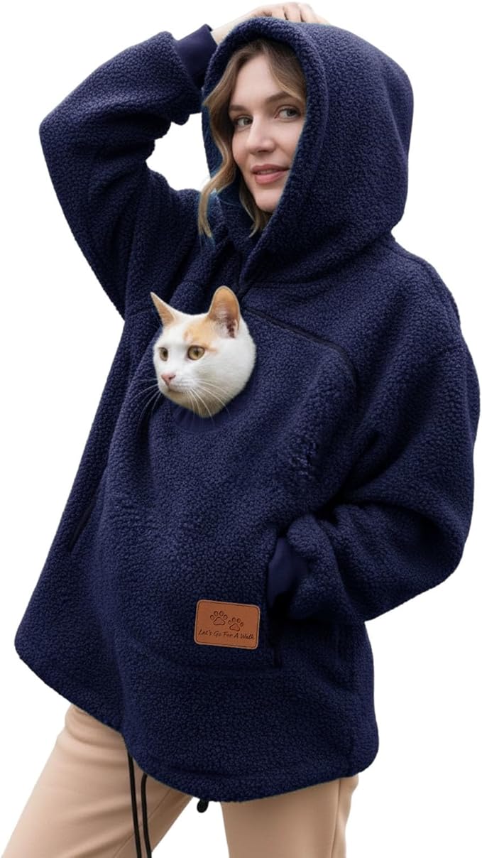 💥🐱Pet-Walking Essential - Hoodie With Built-In Pet Pouch, Hands-Free Convenience✨