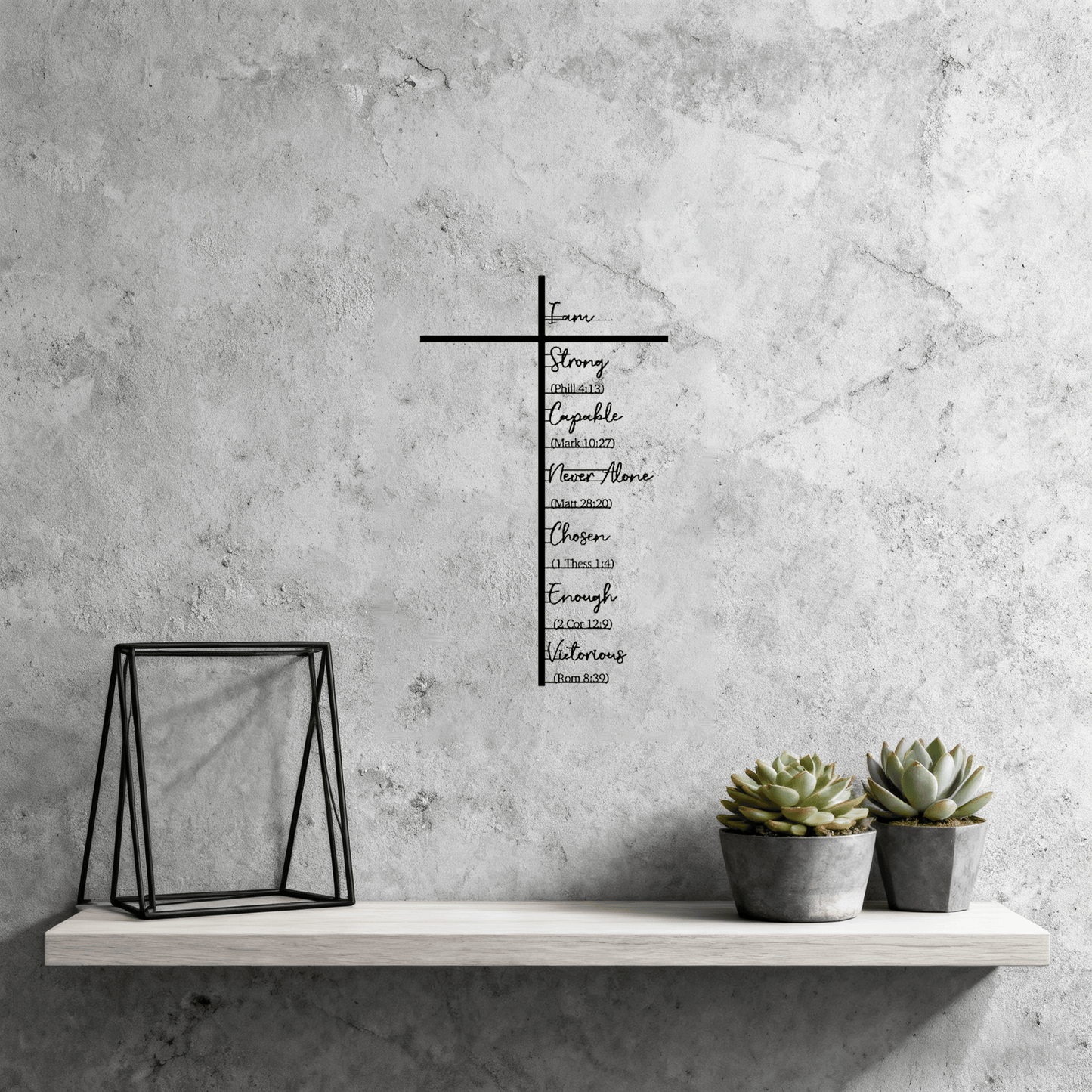 ❤️Elegant Metal Christian Heart & Cross Wall Art