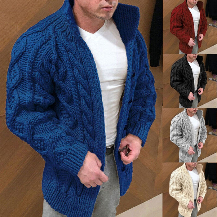 🔥49% OFF🔥Men's Stand Collar Casual Knit Cardigan