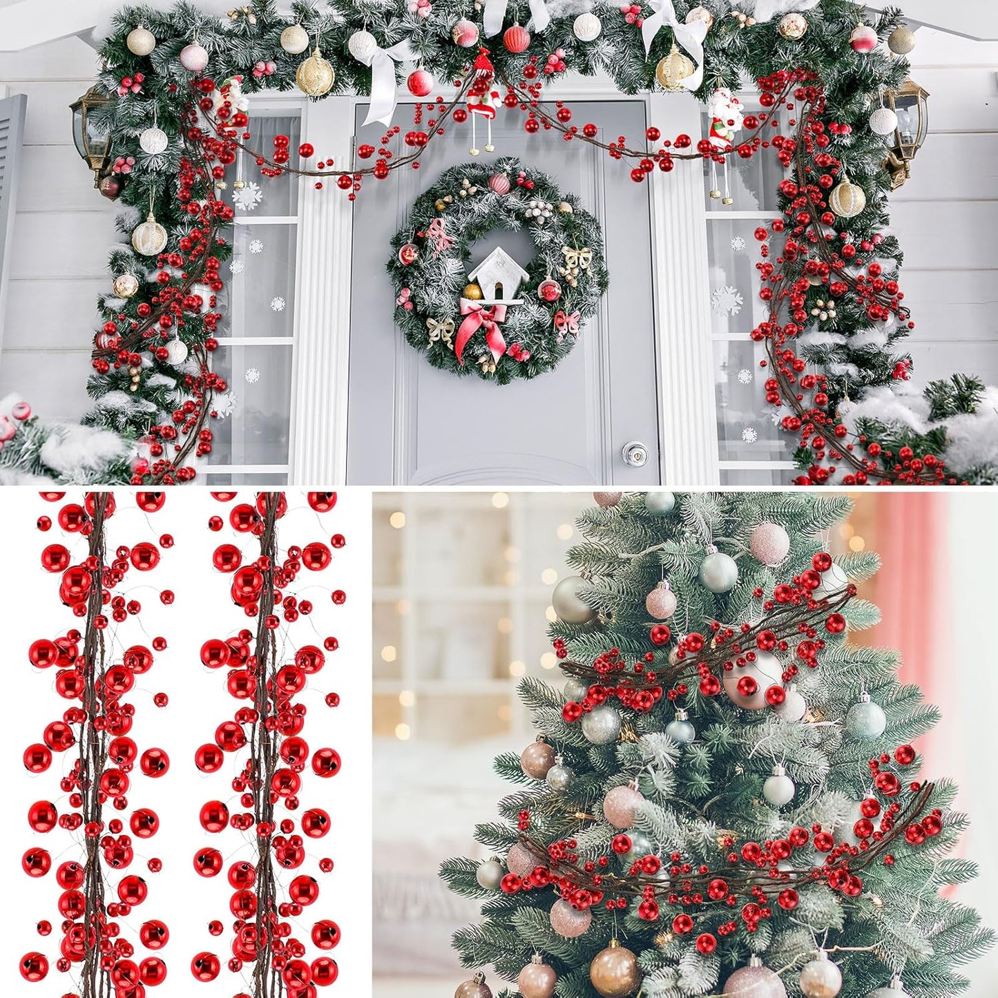 Classic Christmas Ball Garland - 6ft of Festive Elegance! 🎄✨