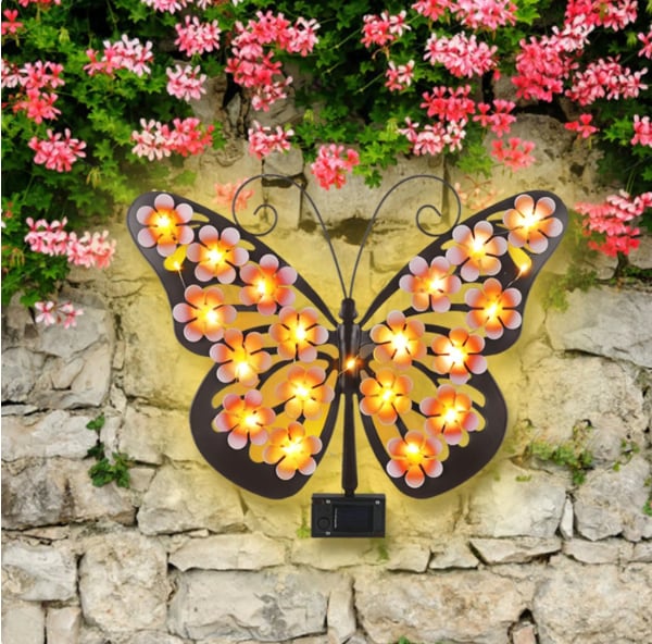 🦋☀️ New Arrival: Outdoor Metal Butterfly Solar Wall Decor ✨