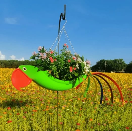 🦩Colorful bird hanging planter