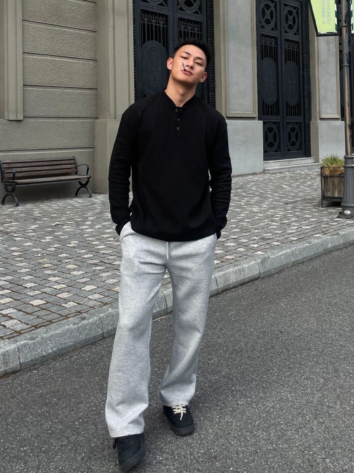 💥2025 HOT SALE💥Men's Cotton Waffle-Knit Thermal Henley Shirt Long Sleeve