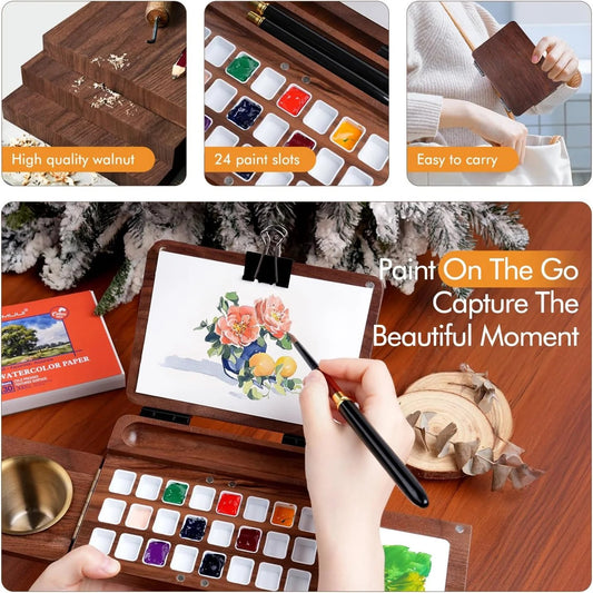 Exclusive Offer✨ Painting Buddy That Fits in Your Bag! Portable Watercolor Box, Paint Scenery Anytime, Anywhere🌈