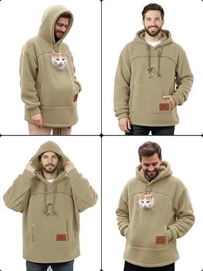 💥🐱Pet-Walking Essential - Hoodie With Built-In Pet Pouch, Hands-Free Convenience✨