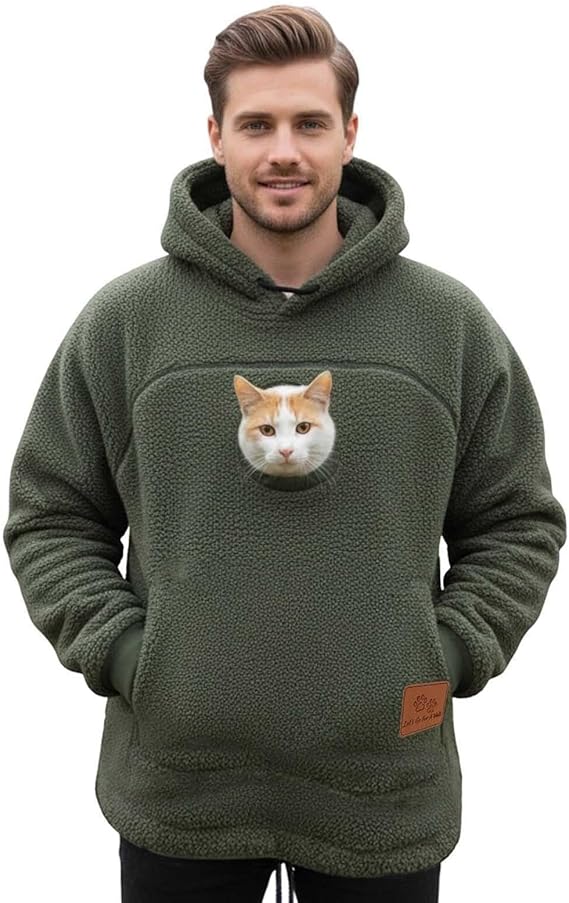 💥🐱Pet-Walking Essential - Hoodie With Built-In Pet Pouch, Hands-Free Convenience✨