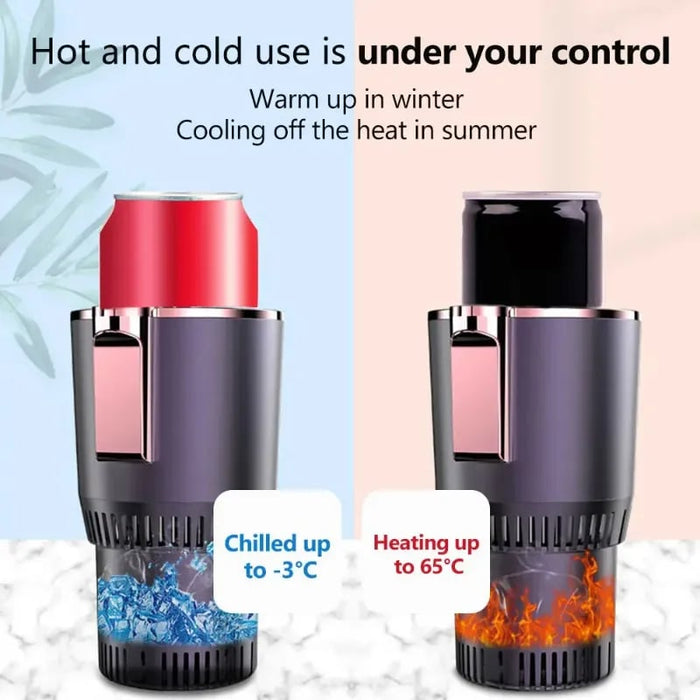 2 In1 Car Heating Cooling Cup 12V Smart Car Cup Holder Digital Temperature