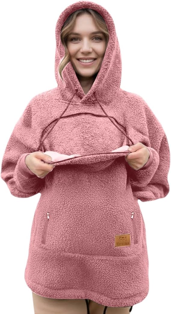 💥🐱Pet-Walking Essential - Hoodie With Built-In Pet Pouch, Hands-Free Convenience✨