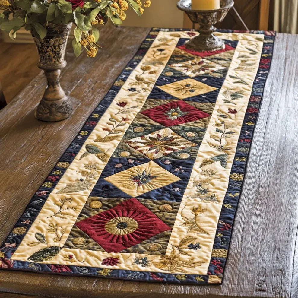 🍽️New Arrival: Quilted Table Runner with Vivid 3D Design