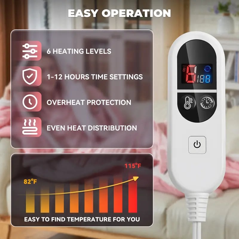 🔥Christmas Early Discount 49% Off✨Electric Wearable Heated Blanket with Foot Pocket🧣