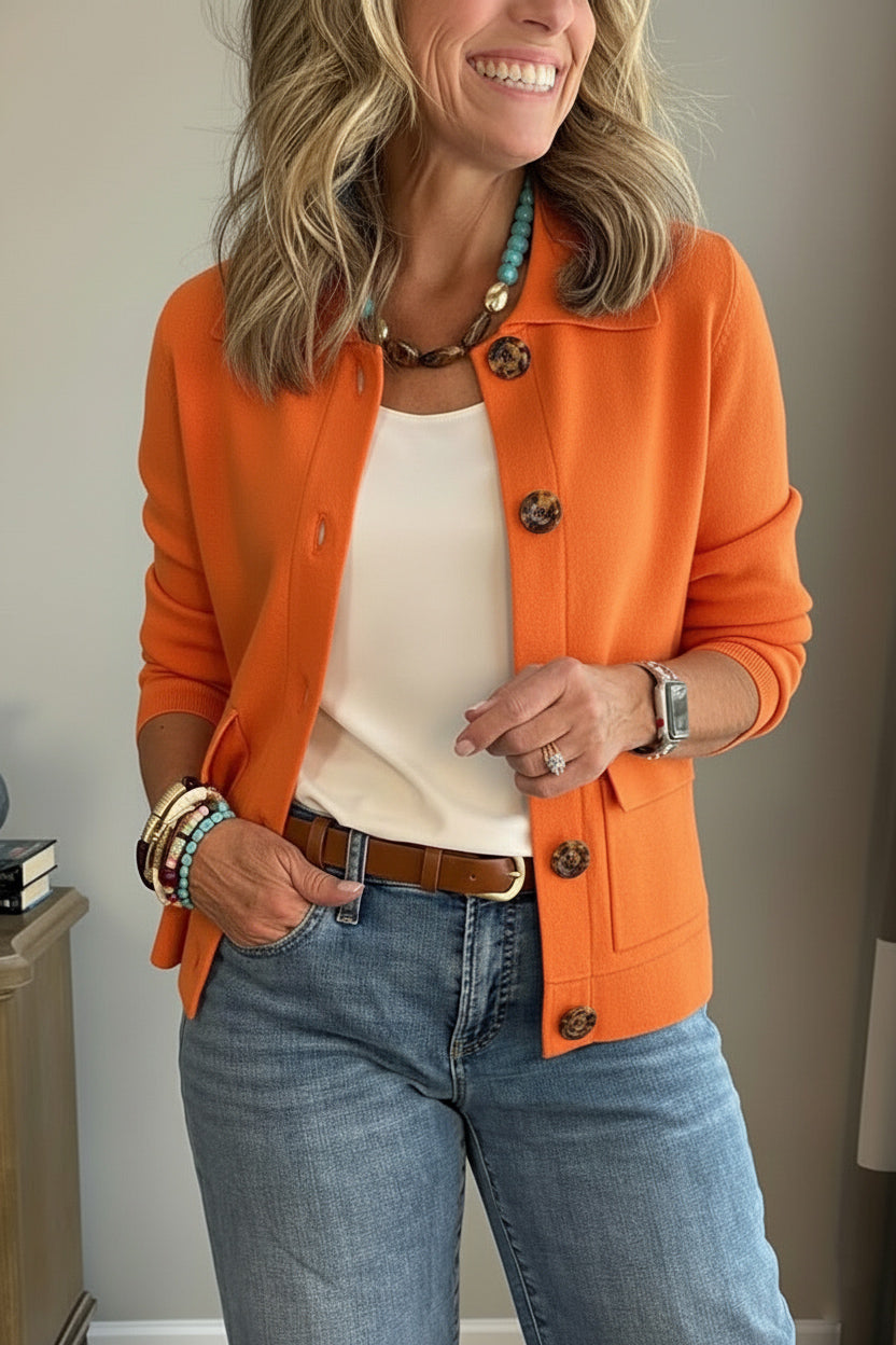 🥳Flash Sale: 50% Off 🔥Women's Solid Color Lapel Single-Breasted Short Jacket