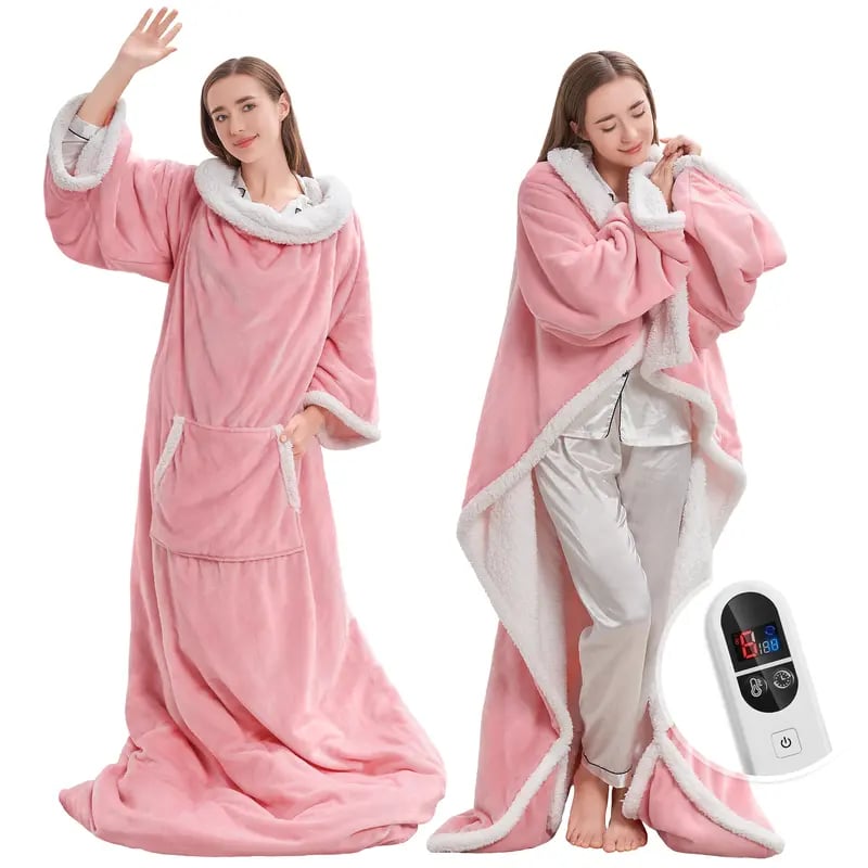🔥Christmas Early Discount 49% Off✨Electric Wearable Heated Blanket with Foot Pocket🧣