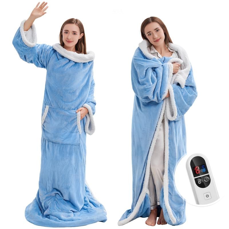 🔥Christmas Early Discount 49% Off✨Electric Wearable Heated Blanket with Foot Pocket🧣