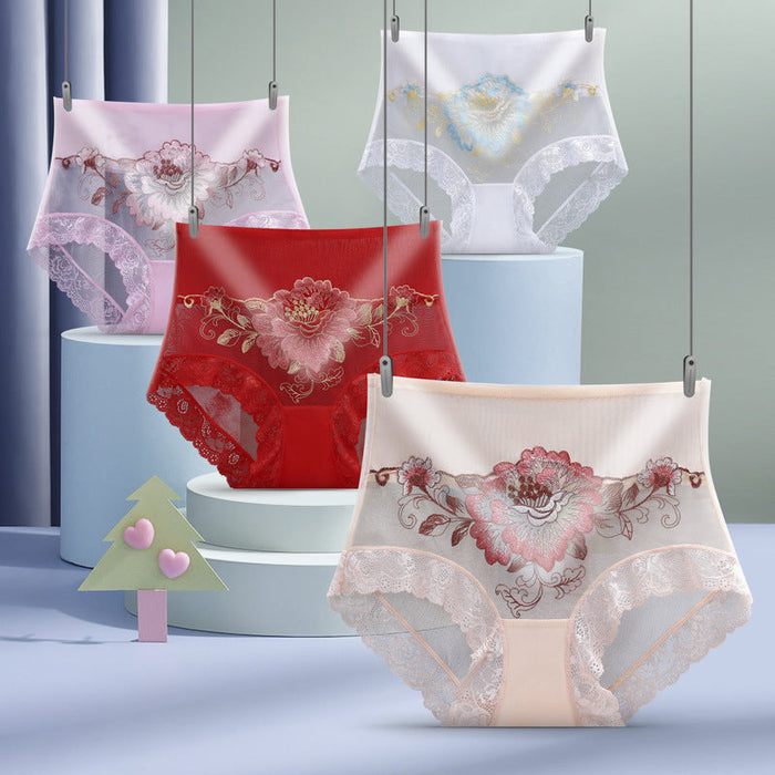 🔥Pay 1 Get 5(5packs)🔥High Waist Premium Lace Embroidered Panties
