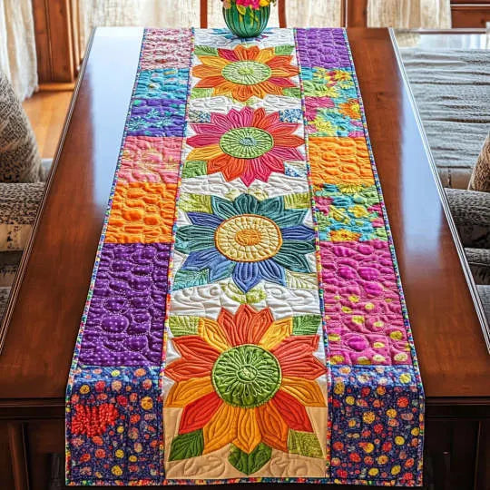 🍽️New Arrival: Quilted Table Runner with Vivid 3D Design