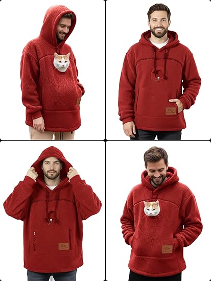 💥🐱Pet-Walking Essential - Hoodie With Built-In Pet Pouch, Hands-Free Convenience✨