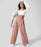 High Waisted Plicated Side Pocket Wide Leg Waffle Casual Pants(buy 2 free shipping)