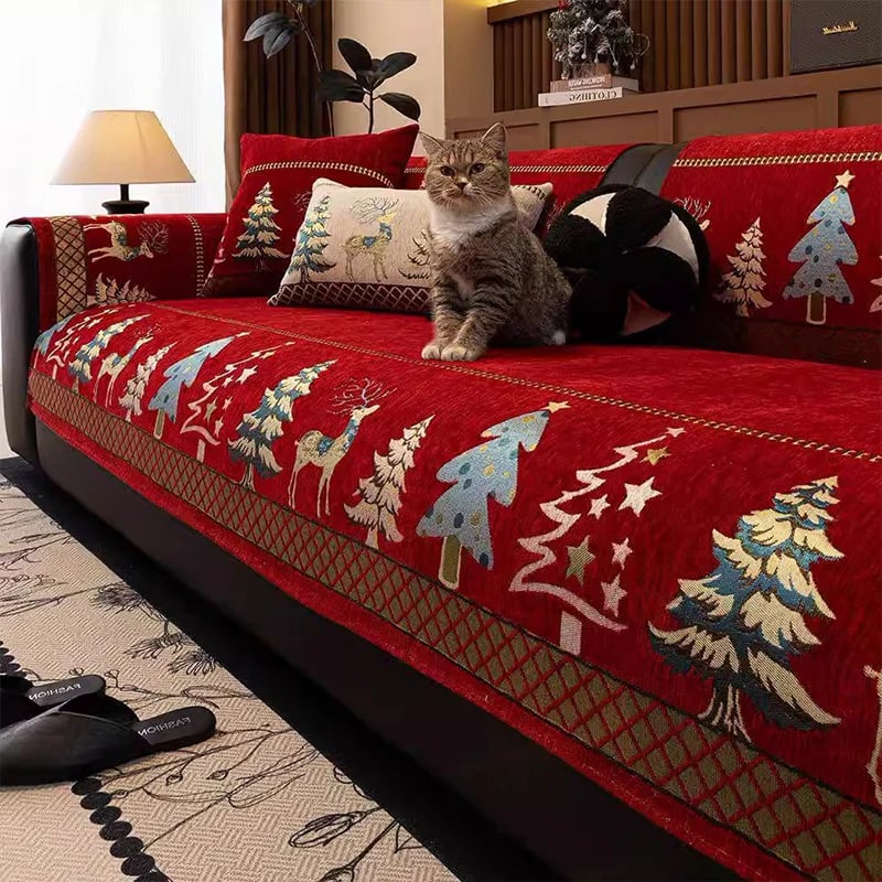 ⏰Plush Chenille Anti-Slip Couch Cover