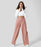 High Waisted Plicated Side Pocket Wide Leg Waffle Casual Pants(buy 2 free shipping)