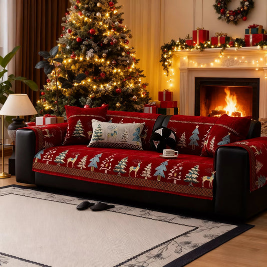 ⏰Plush Chenille Anti-Slip Couch Cover