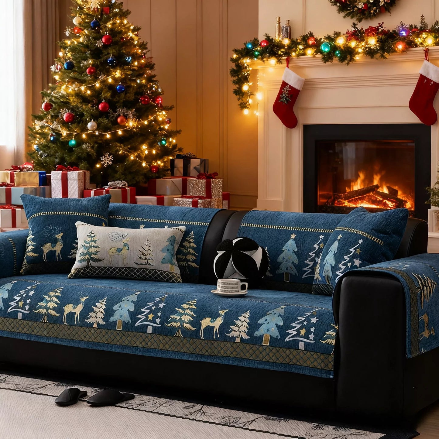 ⏰Plush Chenille Anti-Slip Couch Cover