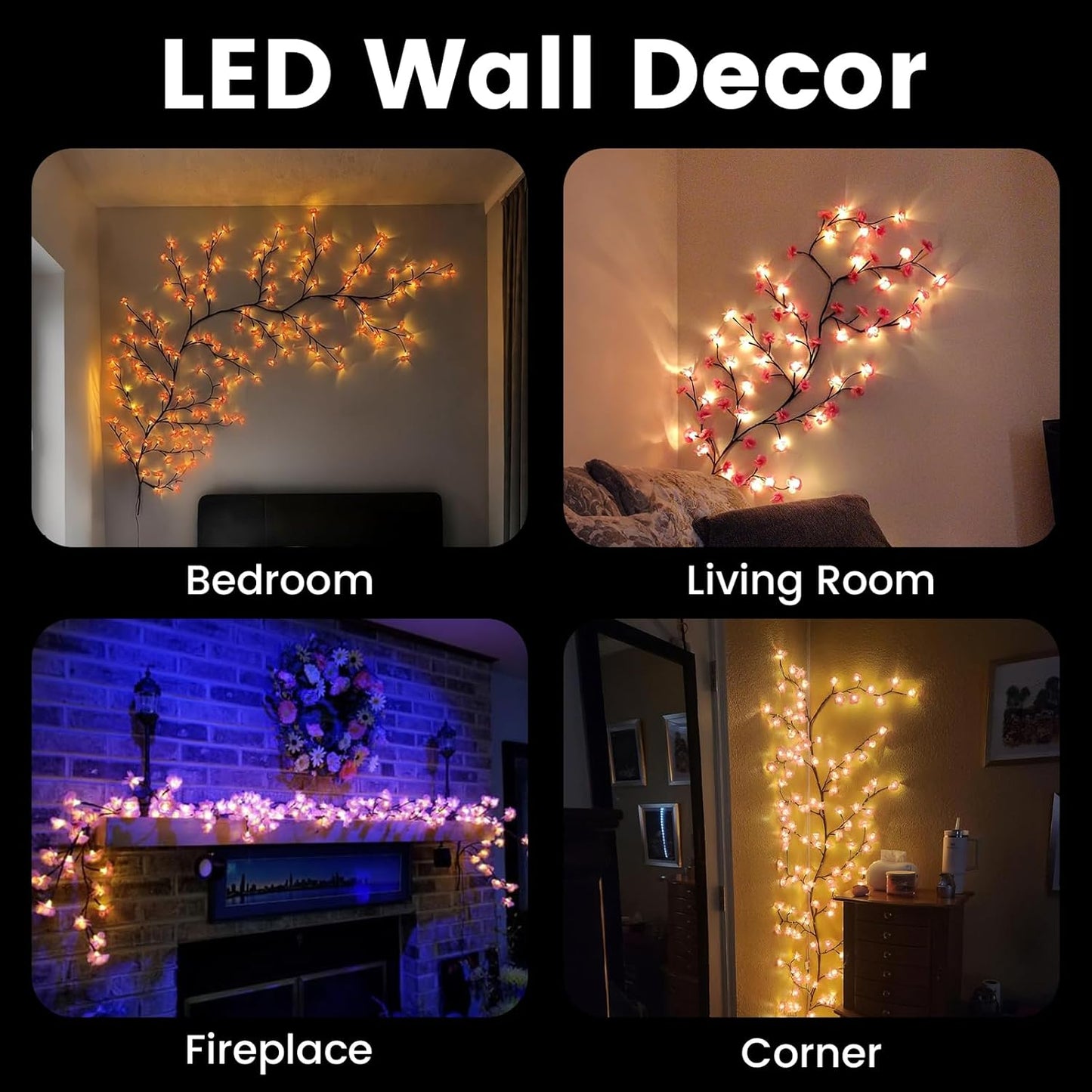 🌸🌸Bendable LED rattan flower ambient light
